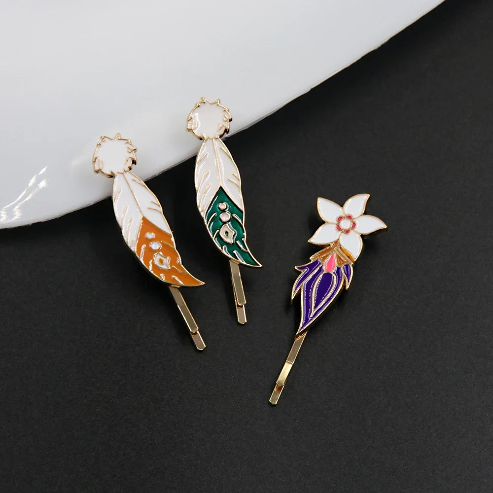 Anime Genshin Impact Series Hairpins Barbatos Venti Yae Miko Guuji Keqin Hutao Cosplay Hair Clip For Women Girl Cute Headwear