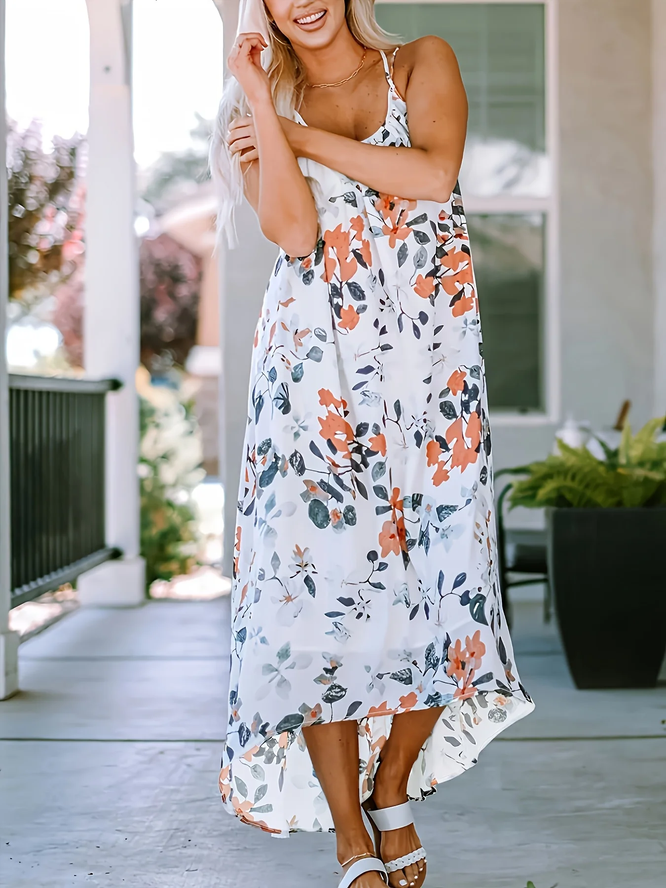 Damen-Kleid, groß, gewebt, Sommerfest, bedruckt