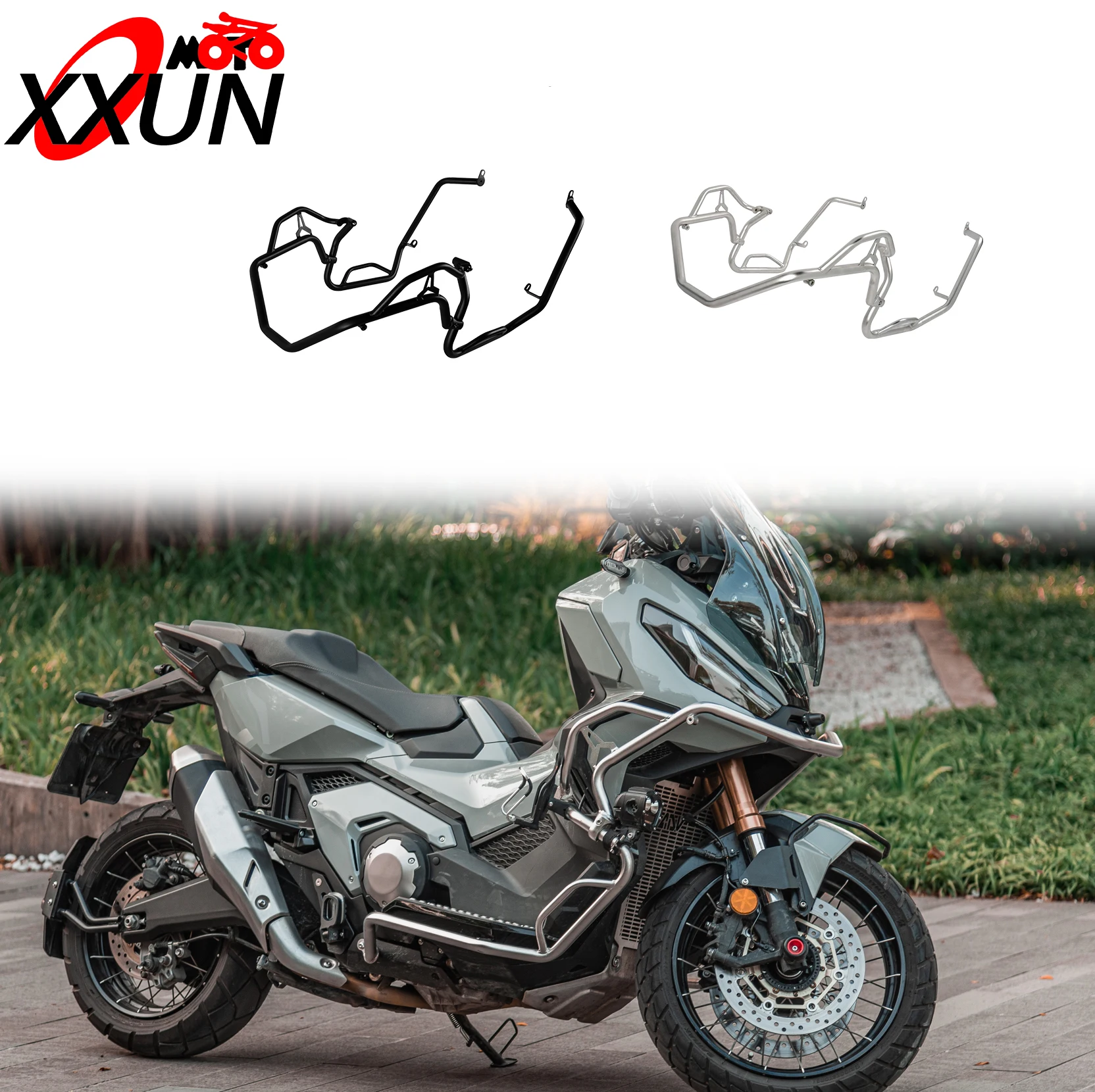 

XXUN Motorcycle Upper Lower Crash Bar Engine Guard Frame Falling Protector Bumper for Honda XADV-750 XADV750 2021 2022 2023 2024