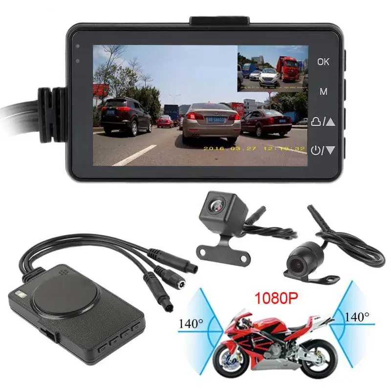 

3'' 140° Car DVR Camcorder Dual Cam Action Camera Motorcycle Video Recorder Motorcycle DVR Electronics & Navigation