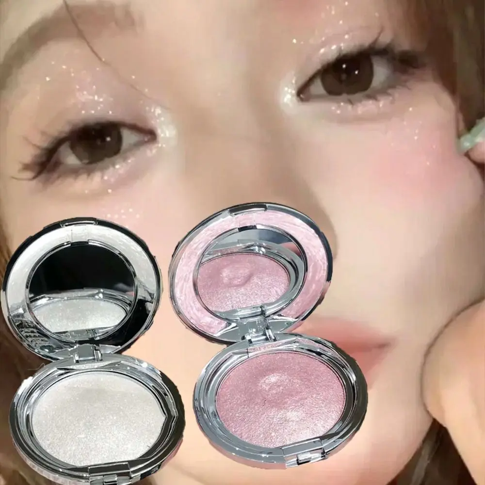 Paleta de sombras brilhantes com glitter, pasta monocromática brilhante de longa duração, fácil de usar, iluminador em pó