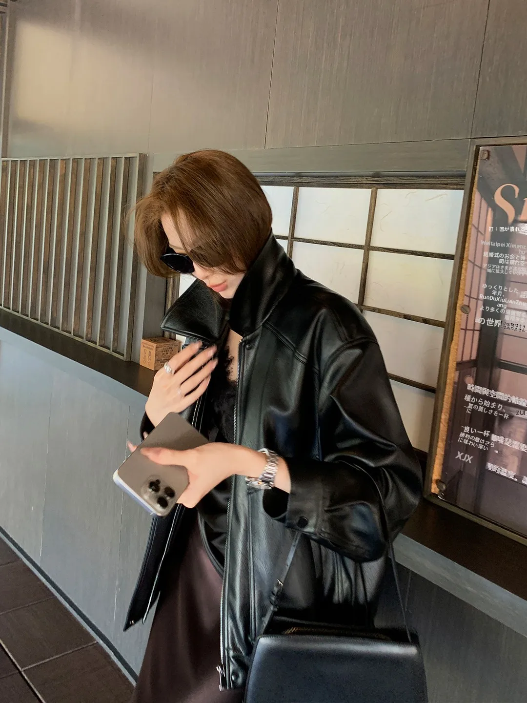 

Женская куртка Maven Lin из черной искусственной кожи, свободного кроя, с винтажным воротником, длинными рукавами, на молнии, модная верхняя одежда