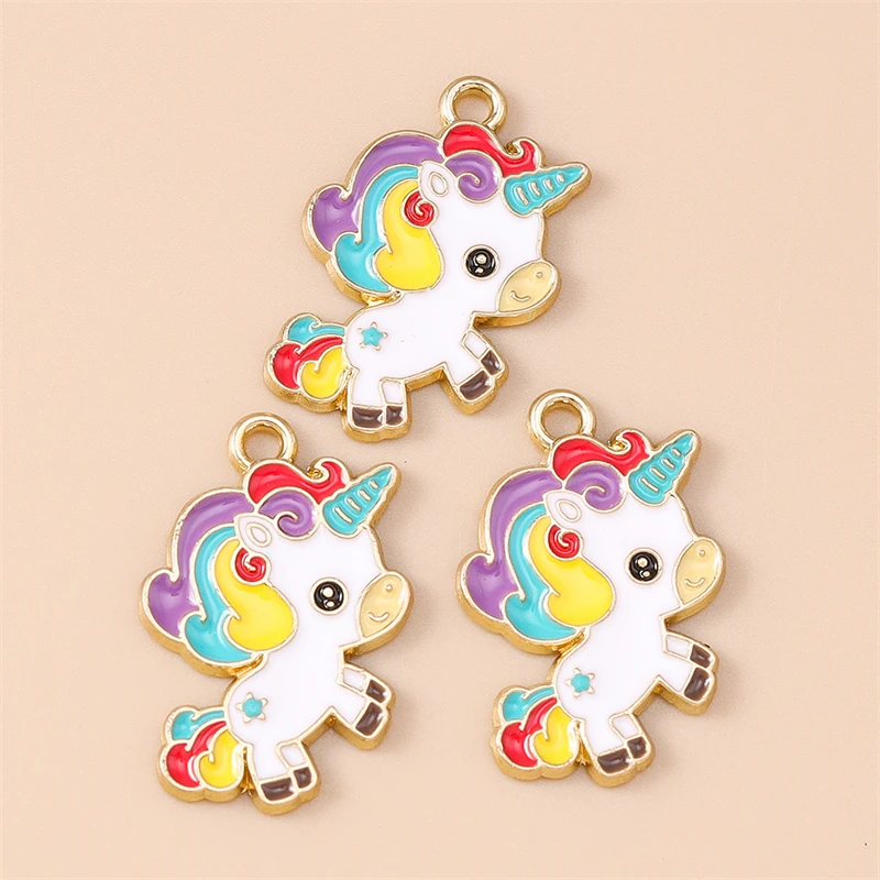 20 Stück Cartoon Tier Charms Emaille Pferd Charms Anhänger für Schmuckherstellung Tropfen Ohrringe Halsketten Armbänder DIY Bastelbedarf – Detail 2