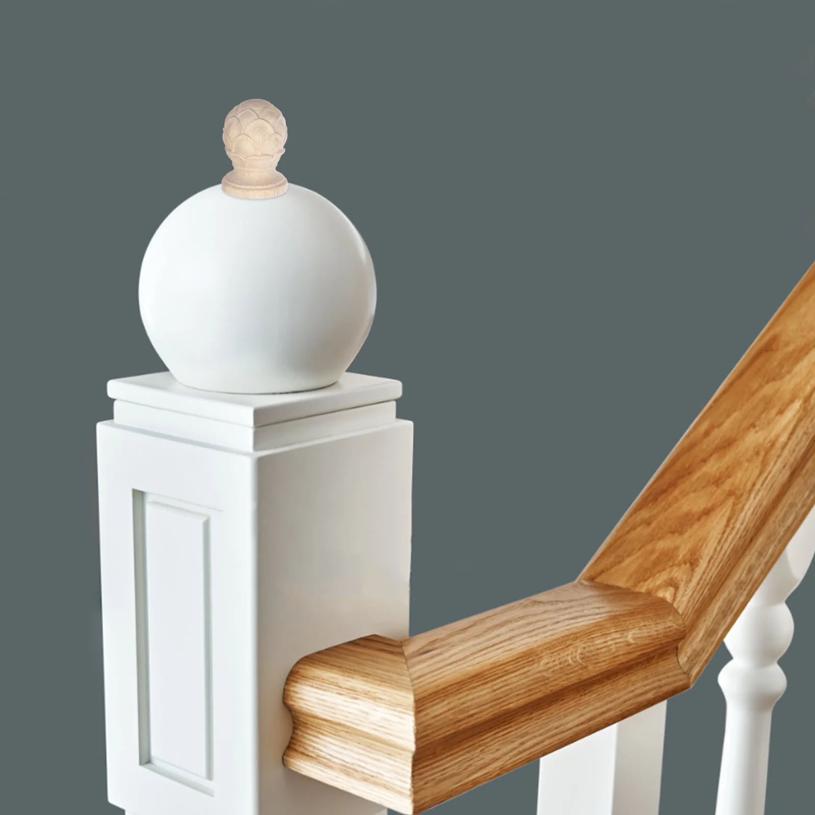 

Wooden Finials Pineapple Design European Style Decorative Post Caps for Furniture Bedposts Staircases Home Decor