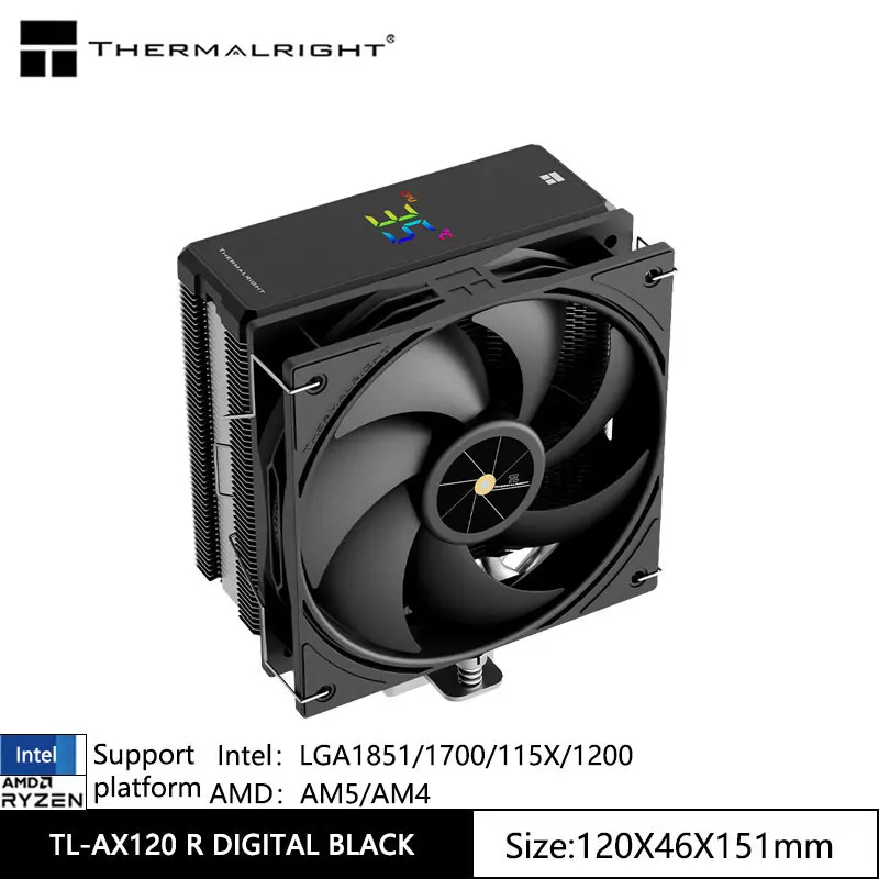 Thermalright TL-AX120 R DIGITAL CPU Air Cooling Radiator,AGHP4.0/4 heat pipes/Support LGA1851/1700/115X/1200/AM5/AM4