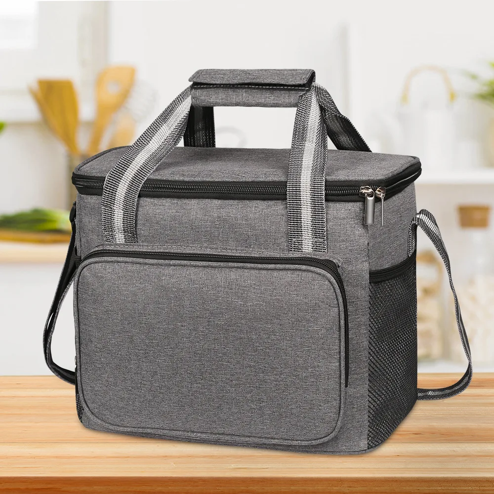 New 15L Oxford Cloth Thermal Bag Insulated Cooler Bag Large Capacity Portable Thermal Bag Outdoor Waterproof Picnic Ice Bag