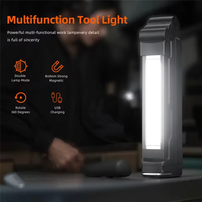 ABVT-G16-S COB Work Lights LED Flashlight With Magnetic Base Rechargeable Battery Display For Car Repair