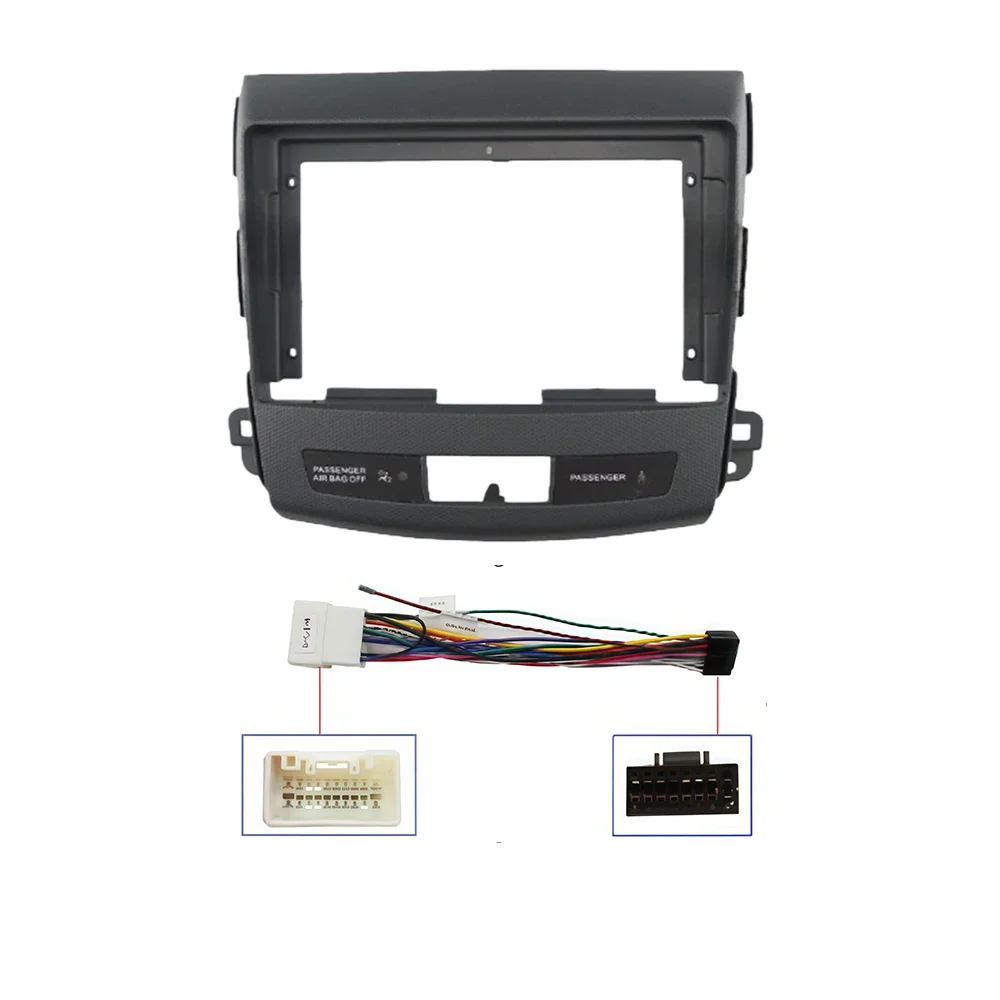 For 2008-2012 Outlander 9 Inch Android Multimedia Car Radio Fascia Frame with Video Audio Player Wiring Harness