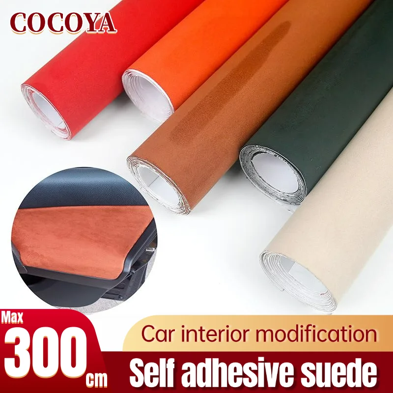 

Max 300cm Suede Self-adhesive Leather for Car Interior Modification Repair Patch Large Size Suede Fabric Leather Repairs Sticker