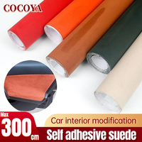 Max 300cm Suede Self-adhesive Leather for Car Interior Modification Repair Patch Large Size Suede Fabric Leather Repairs Sticker