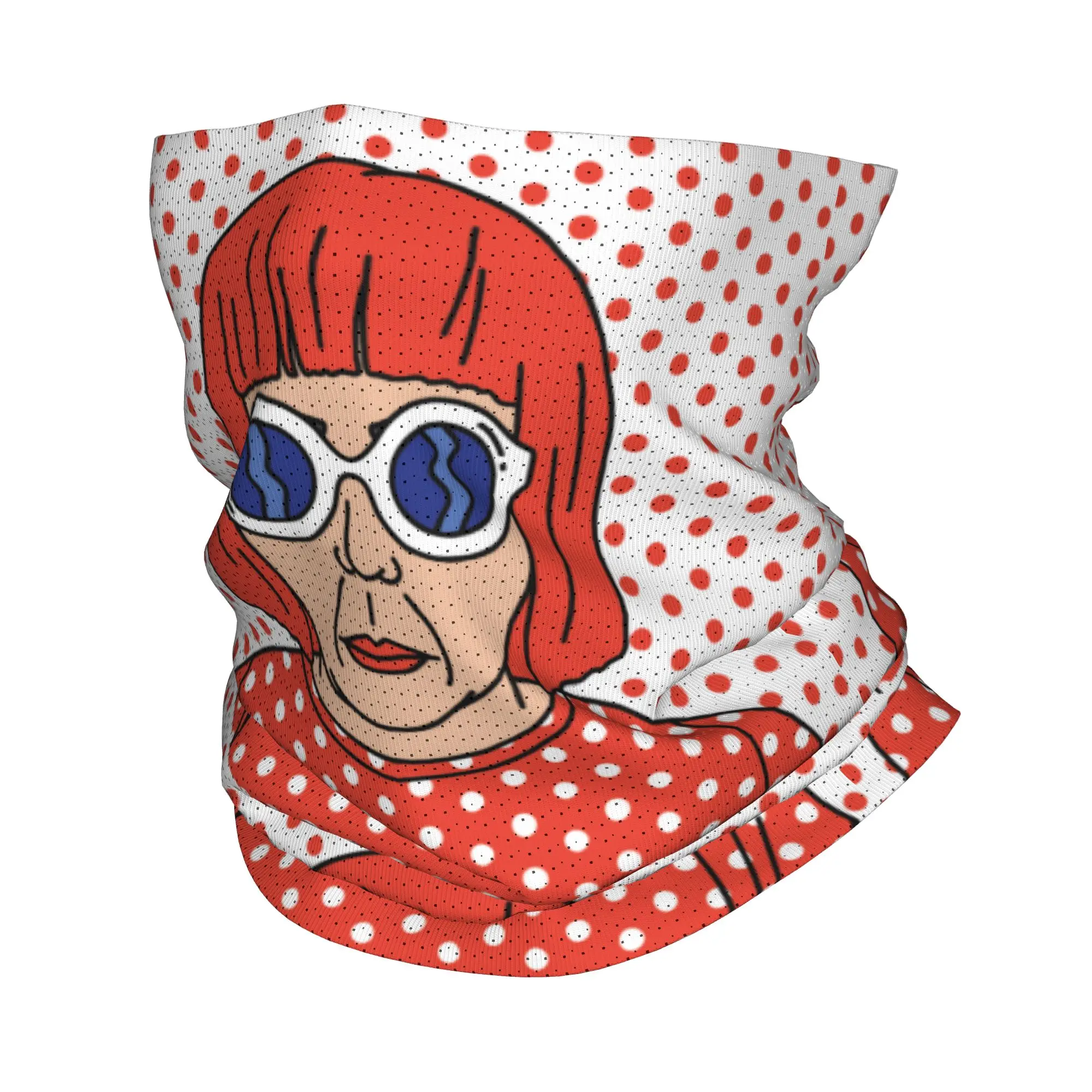 Custom Yayoi Kusama Self Portrait Neck Gaiter Men Women UV Protection Winter  Bandana Scarf for Cycling