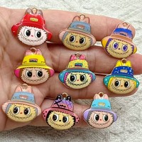 10pcs Alice Clock Rabbit Cartoon Charm Jewelry Accessories Enamel Earring Pendant Diy Making Supplies Alloy Metal Gold Plated
