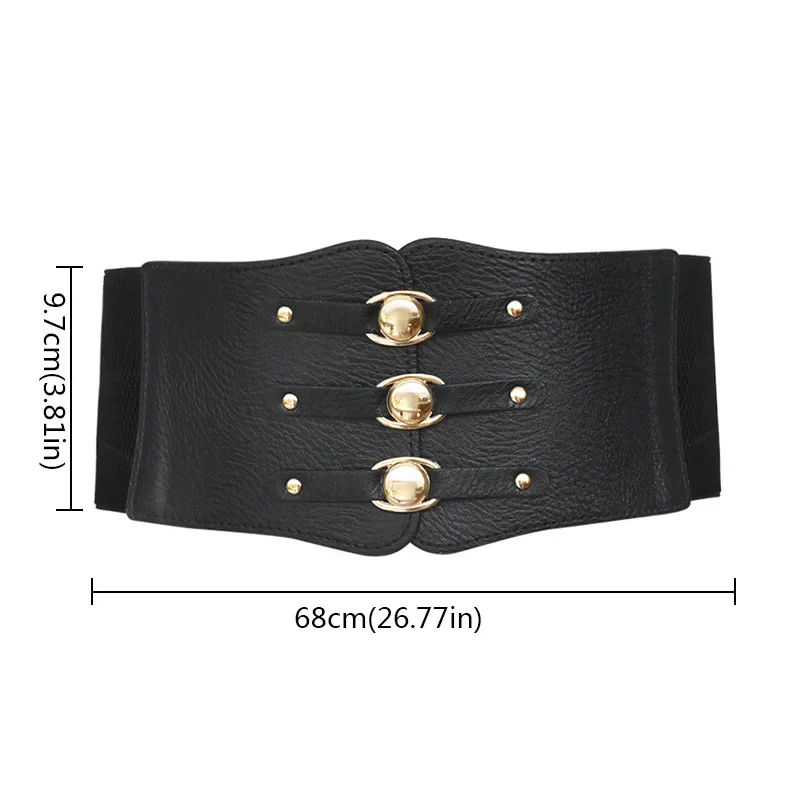 French Retro Girdle Waist Belt Fashion Female Wide Elastic Waistband Dress Shirt Belts Black Corset Bustier Top Gothic Clothes