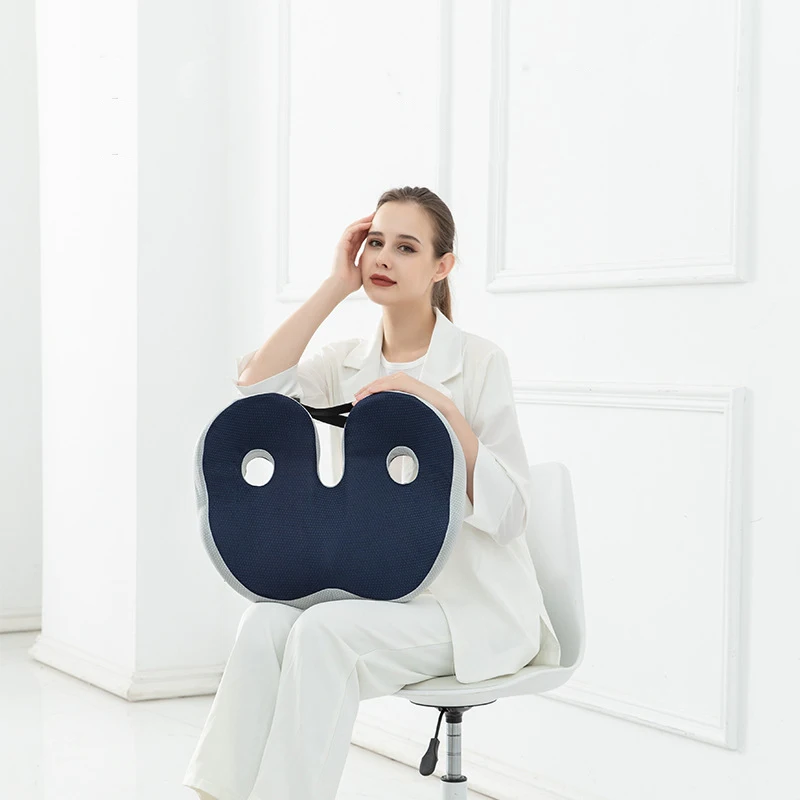 AAAAAMemory Foam Sit Bone Relief Seat Cushion for Butt Lower Back Hamstrings Hips Ischial Tuberosity Reduce Fatigue for Chair