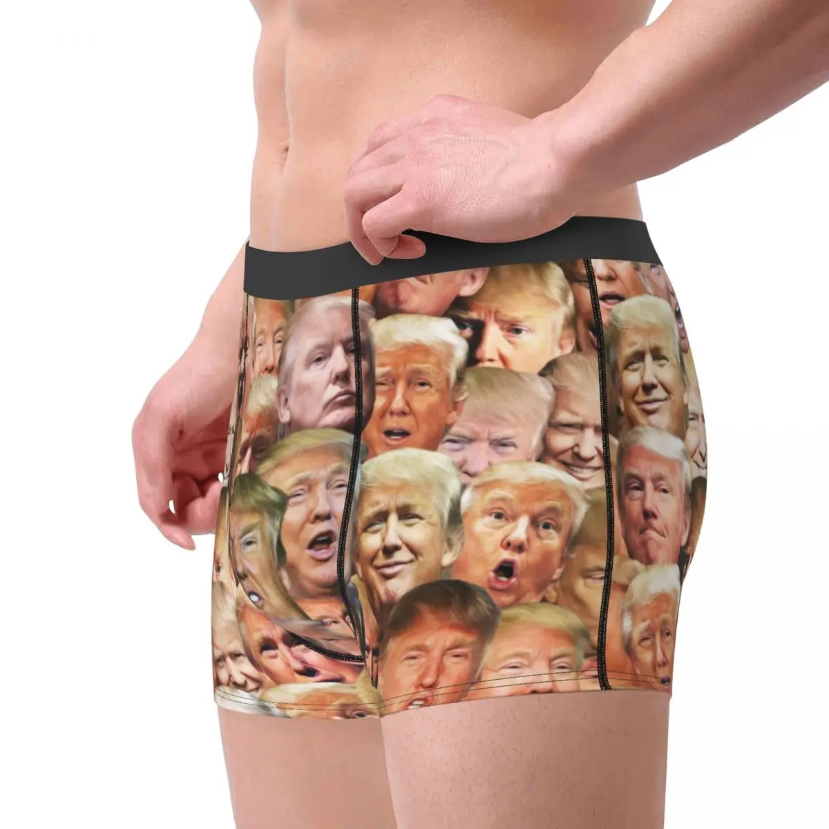 Custom Trump Meme Collage Boxers Shorts Panties Men\'s Underpants Comfortable American Presidential Trump Briefs Underwear