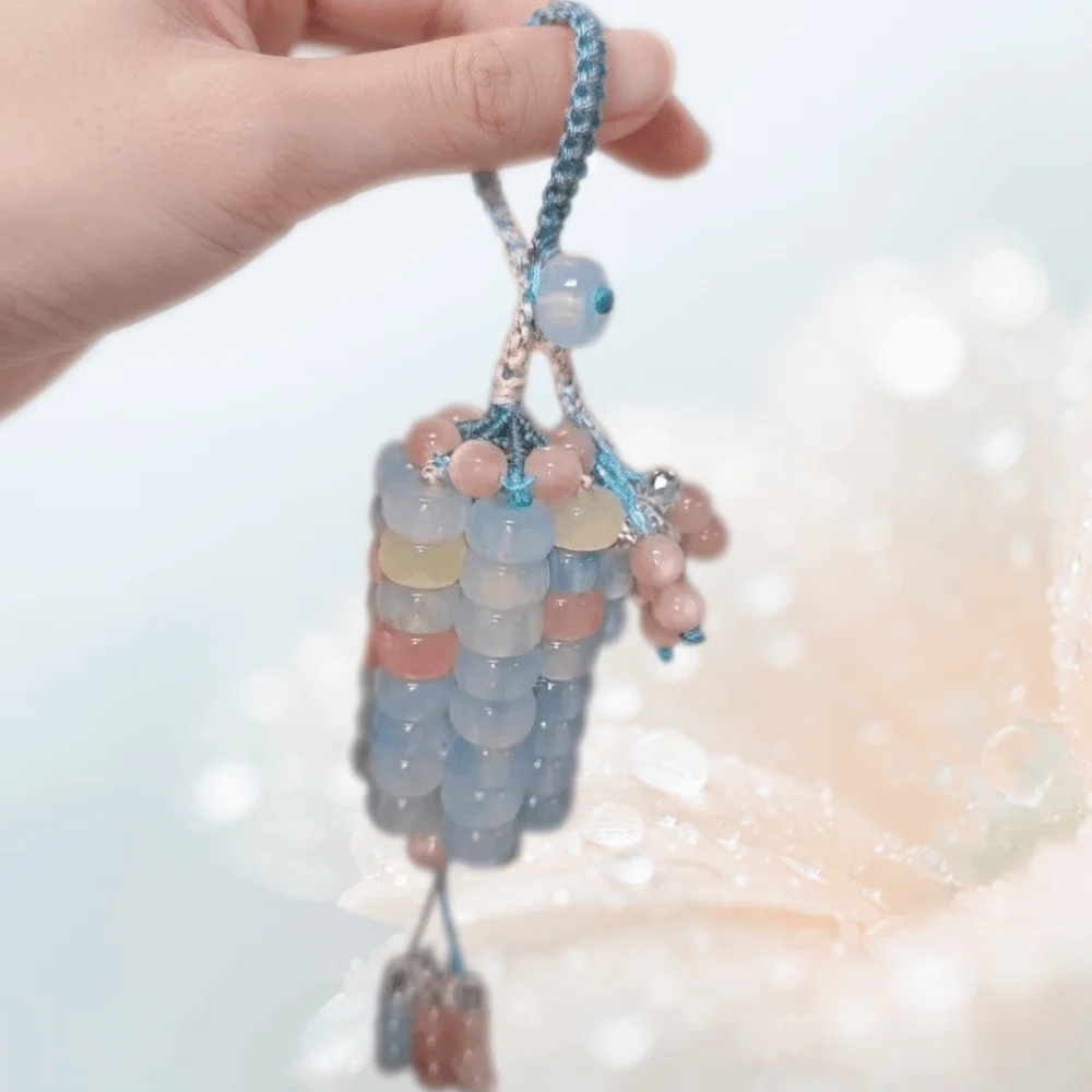 Crystal Beads Corn Pendant Material Bag Multicolor Wheel Gypsum Stone Texture Crystal Corn Phone Chain Hand Weaving