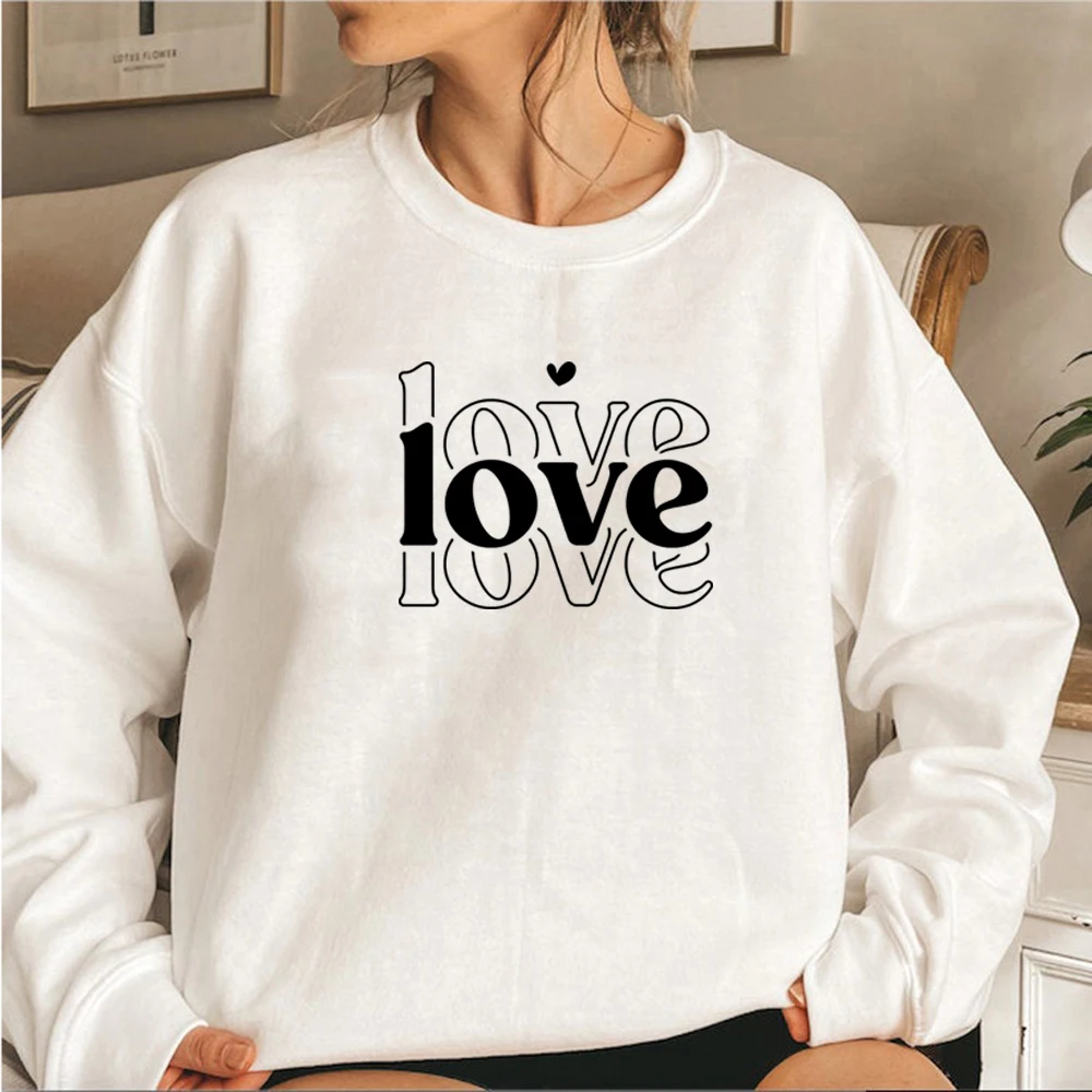 Love Sweatshirt Valentines Day Shirt Valentines Sweatshirt Lover Hoodie Gift for Her Long Sleeve Pullover Top Casual Sweatshirts