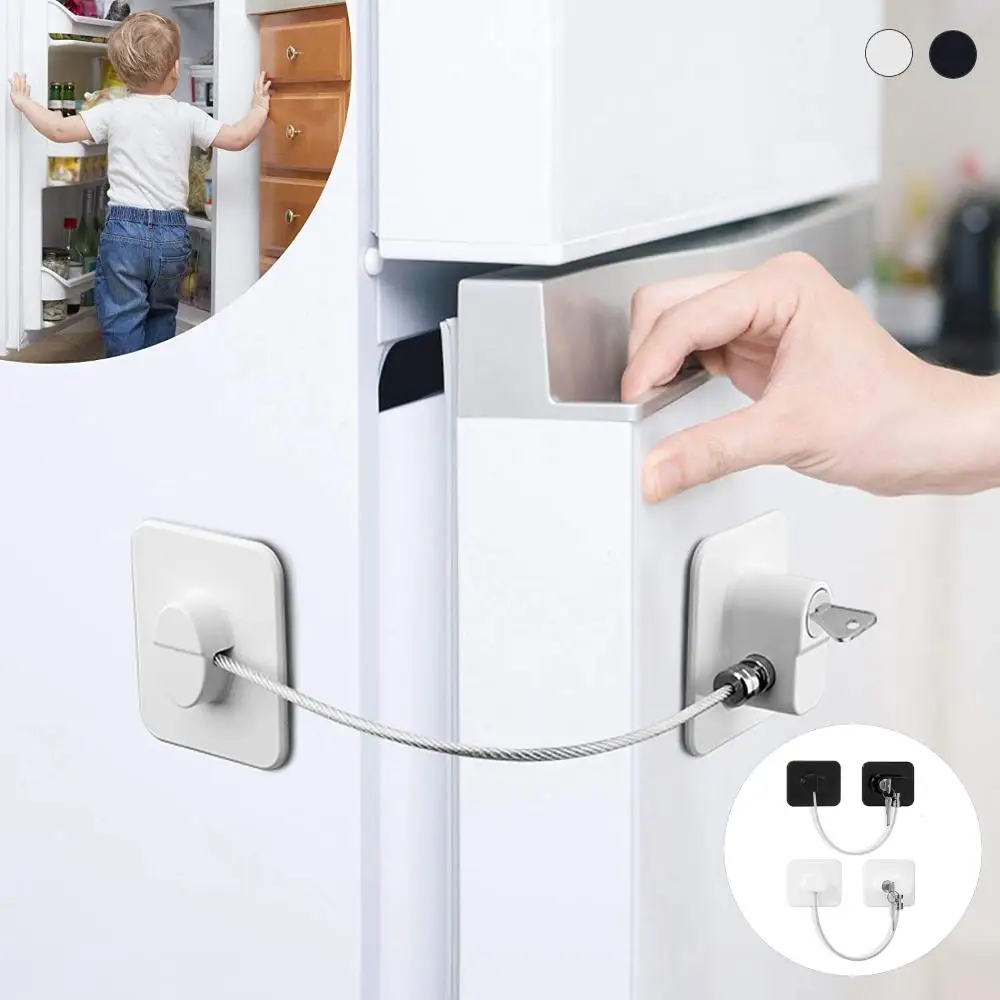 Infant  Safety Sliding Closet Cabinet Locks With Metal Key or Coded Lock Digital Password Refrigerator Lock