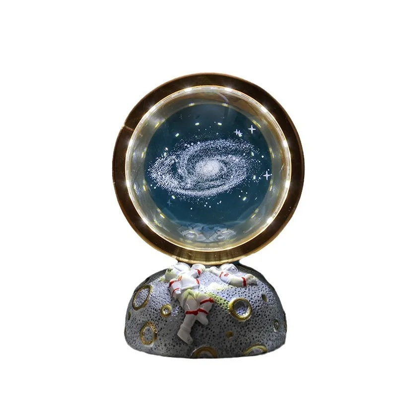 Creative Starry Sky Glass Ball Astronaut Glowing Night Light Desktop Ornament Birthday Gift Student Present