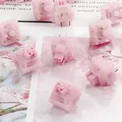 HMX Mage Sakura Switch Linear Switch 45g 51g for Gaming Mechanical Keyboard Pink Factory Lubed 50M Long Spring POM PA12 PC