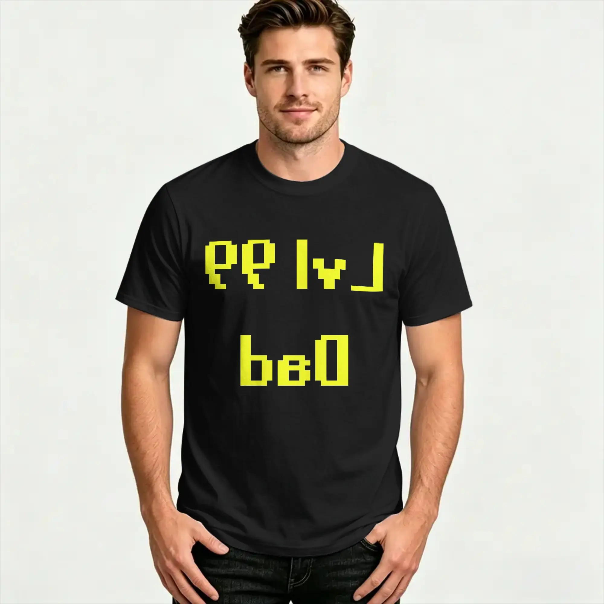 Level 99 Dad T Shirt Beach  Hippie T-Shirts Pure Cotton O Neck Plus Size 5XL Clothing Short Sleeve Aesthetic Tshirt