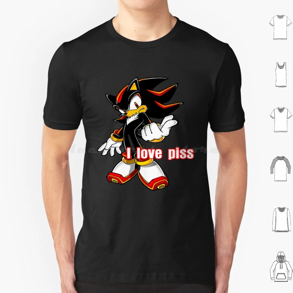 Shadow The Hedgehog I Love Piss T Shirt Big Size 100% Cotton The Hedgehog Game Hedgehog Shadow Video Game Video Games Gaming