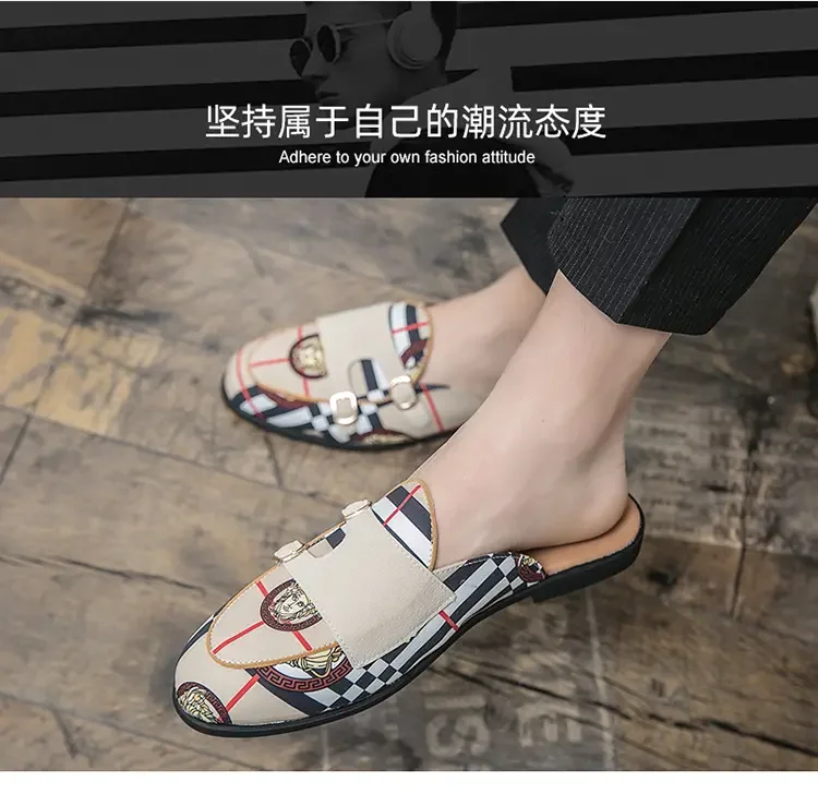 شباشب رجالي البغال أحذية بدون كعب سهلة الارتداء كاجوال بنصف أحذية بدون كعب صنادل رجالي بدون ظهر