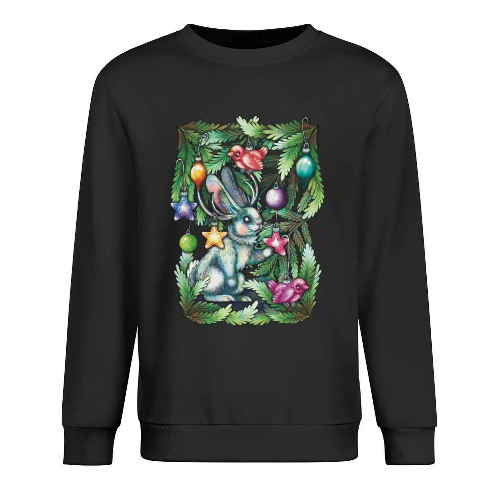 

Jackalope Yule by hyasynth Pullover aesthetic clothing korean autumn clothes men's coat blouse sweatshirts for men