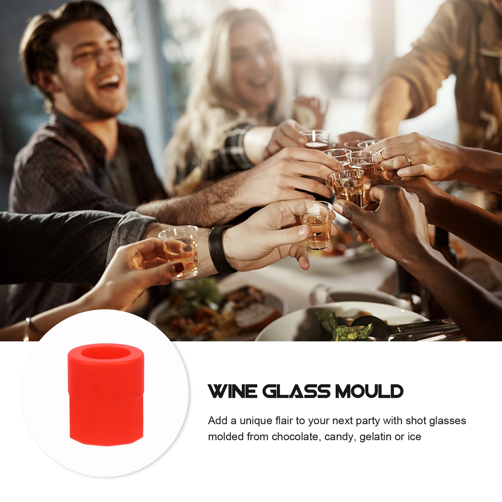 

Glass Mold Cube Shot Glasses Ice Molds Clear Silicone Cocktail Baby