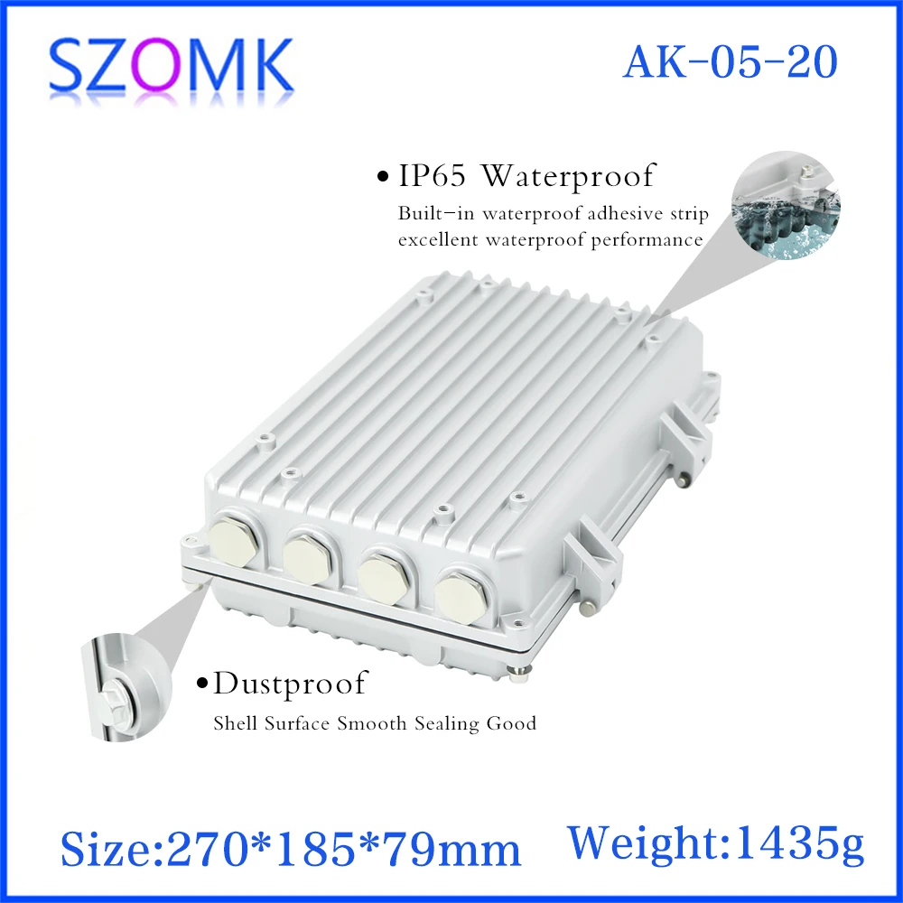 SZOMK 260x167x82mm Aluminum Die Casting Enclosure for Wireless Antenna Network Aluminum Alloy Die Casting Junction Project Box