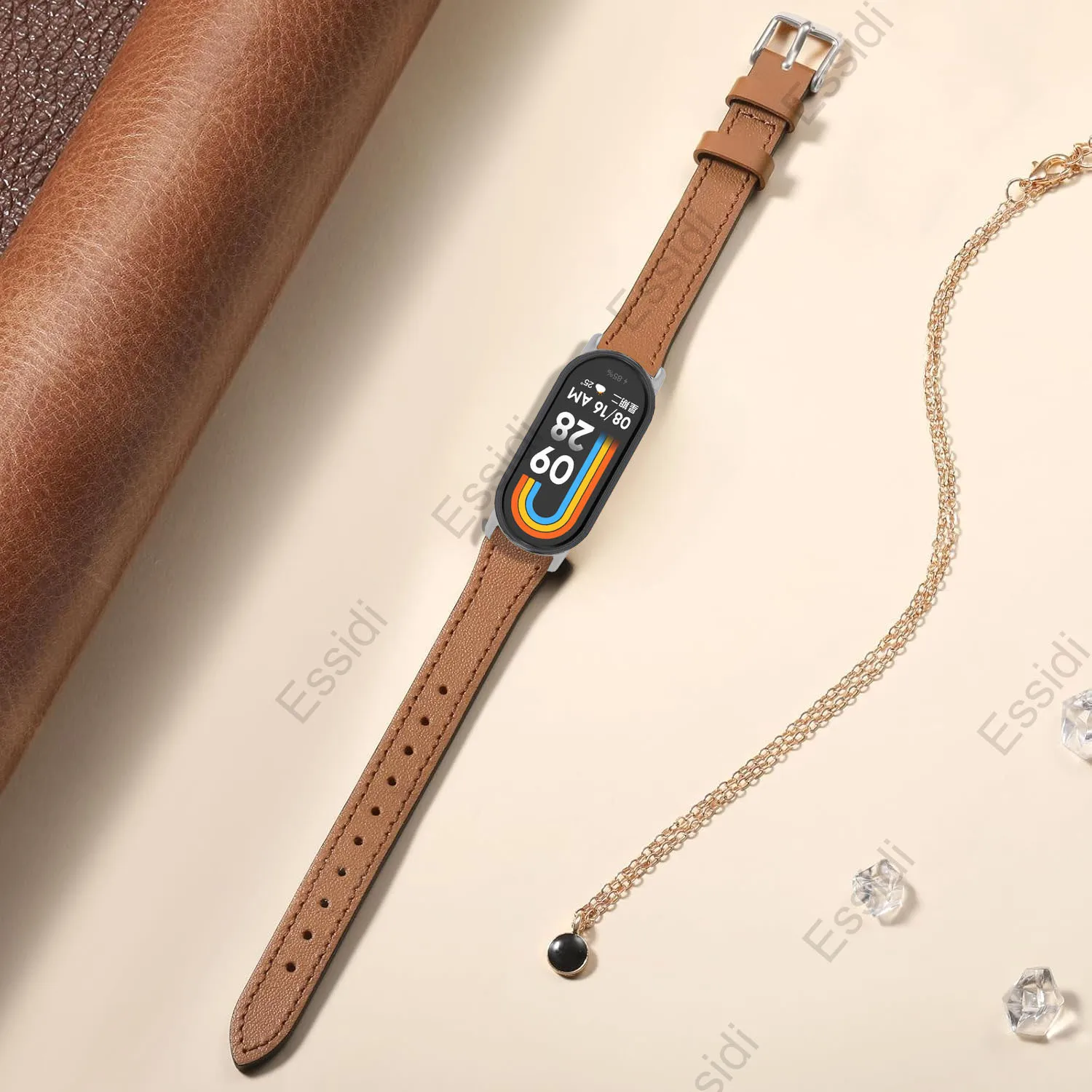 Nuovo cinturino per orologio in morbida pelle compatibile con Xiaomi Mi Band 10/Mi Band 9/Mi Band 8 cinturino da polso