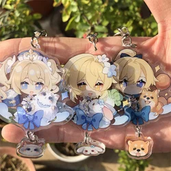 LLavero de Anime Genshin Impact Lumine, accesorios de Cosplay, colgante de mochila de dibujos animados, barbie, Gunnhildr, Ying