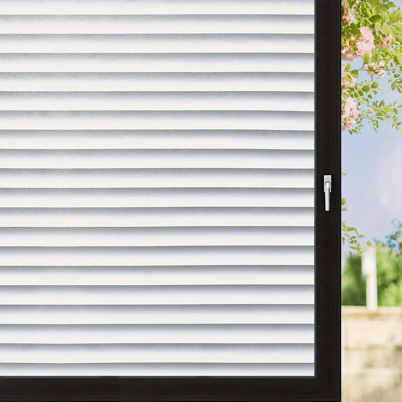 Sichtschutzfolie für Fenster, Milchglas, Sichtschutzfolie, statisch haftende Jalousien, dekorative Fensterfolie, Sichtschutzfolie für Glasfenster, gebeizt