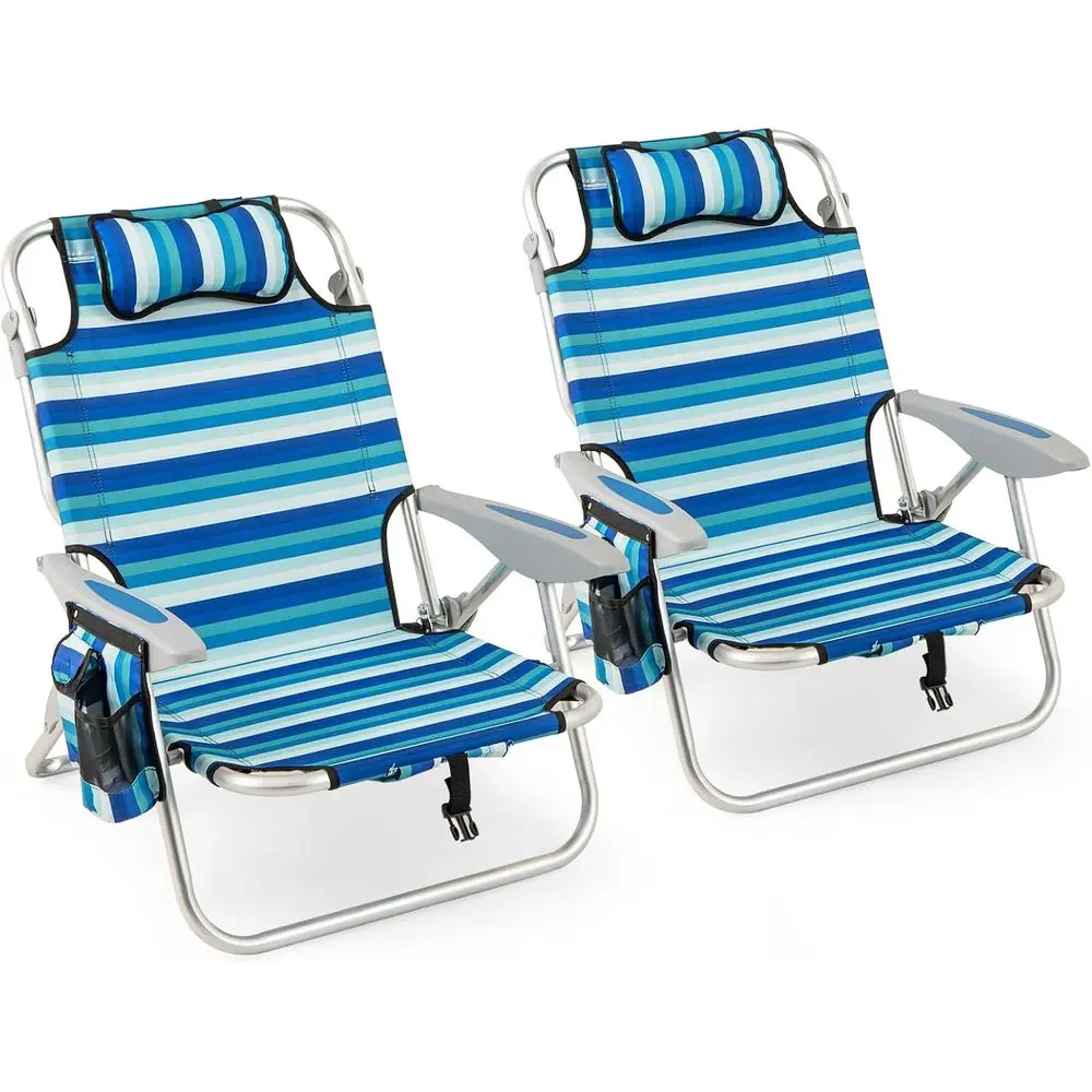 

Рюкзак с откидной спинкой для взрослых, шезлонги емкостью 330 фунтов, регулируемой спинкой, сумкой-холодильником, подстаканниками и вешалкой для полотенец, Lightw