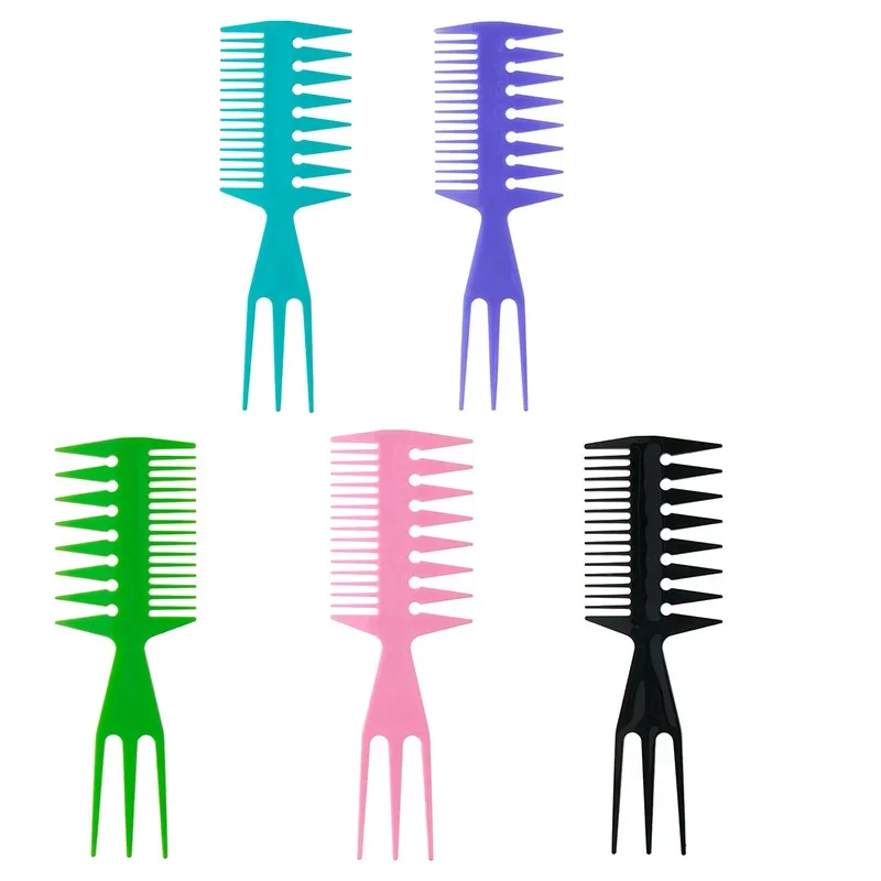 Professional Double Side Tooth Combs Fish Bone Shape Hair Brush Barber Hair Dyeing Cutting Coloring Brush Man Hairstyling Tool