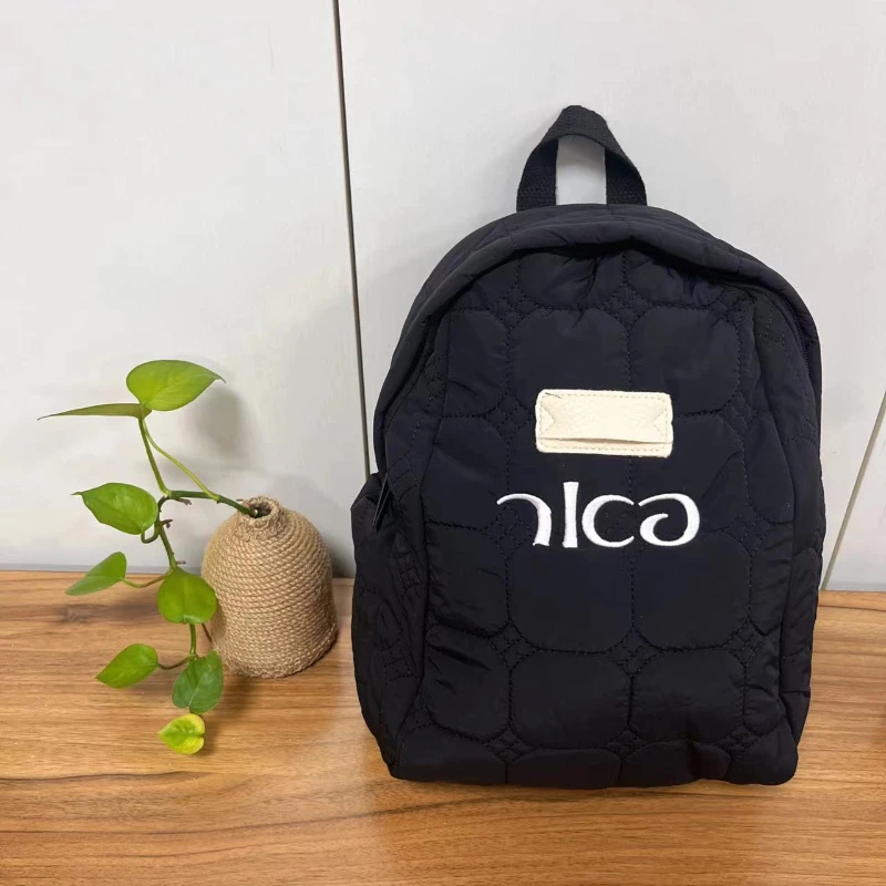 Mochila impermeable ligera e informal personalizada con tu nombre, bolso sencillo de Color sólido