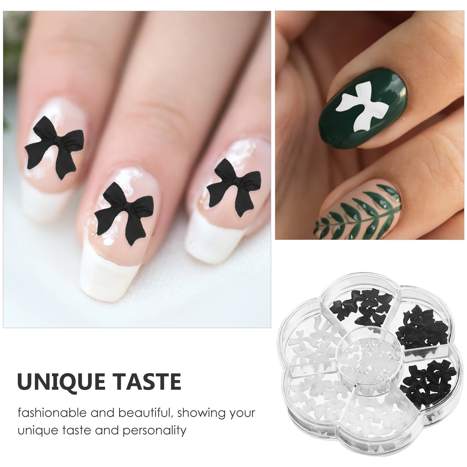 1박스 3D 리본 진주 장식품 DIY 매니큐어 패치 아트 데코 손톱 장식 네일 쥬얼리 용품 네일 아트 장식품