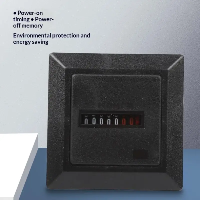 

0-99999.9 Digital Hour Gauge Meter AC 220-240V Hermetic Counter 50Hz Accurate for Equipment Monitoring