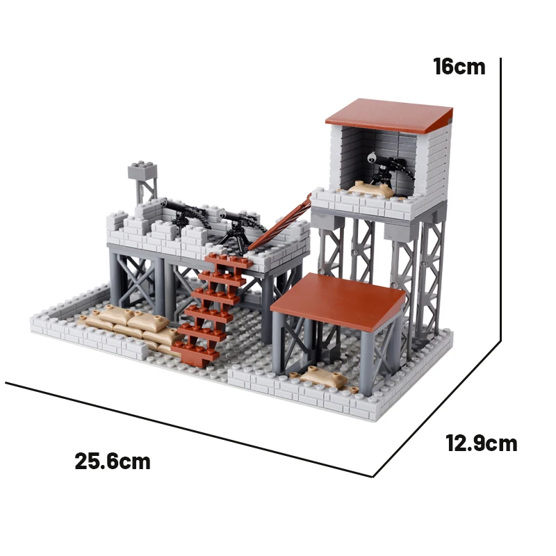 Ww2 Militair Militair Slagveld Blockhouse Model Gebouw Blockssentry Toren Commandopost Bunker Model Kinderspeelgoed Cadeau