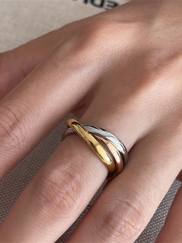 make＆kana-titanium-steel-ring-women's-non-fading-three-loop-three-color-luxury-fashion-jewelry-decoration
