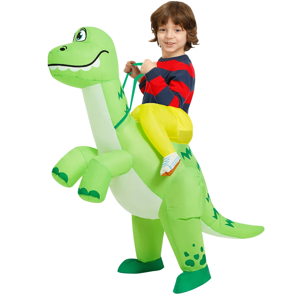 Hot Anime Dinosaur Inflatable Costume for Kids Boys Girls Halloween Party Fancy Cosplay Parent-Child Carnival Purim Dresses