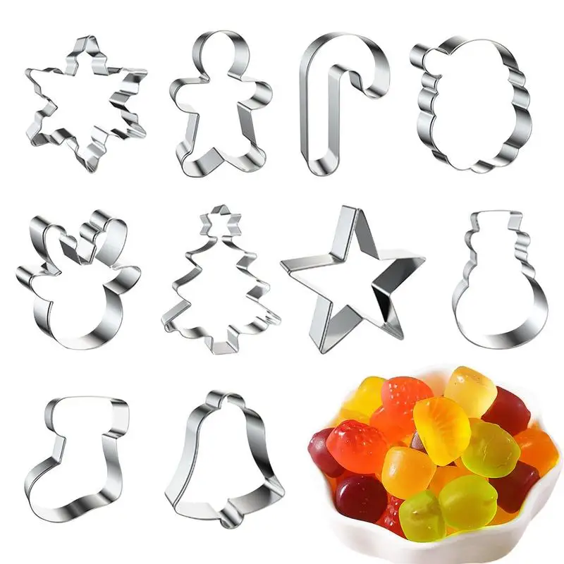 Cookie Cutter Set Star and Deer Cutters Molds Stainless Steel Baking and Shaping Cutters for Christmas DIYs Making Bread Biscuit