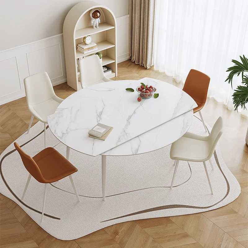 Combinación de mesa de comedor y silla de losa de roca.