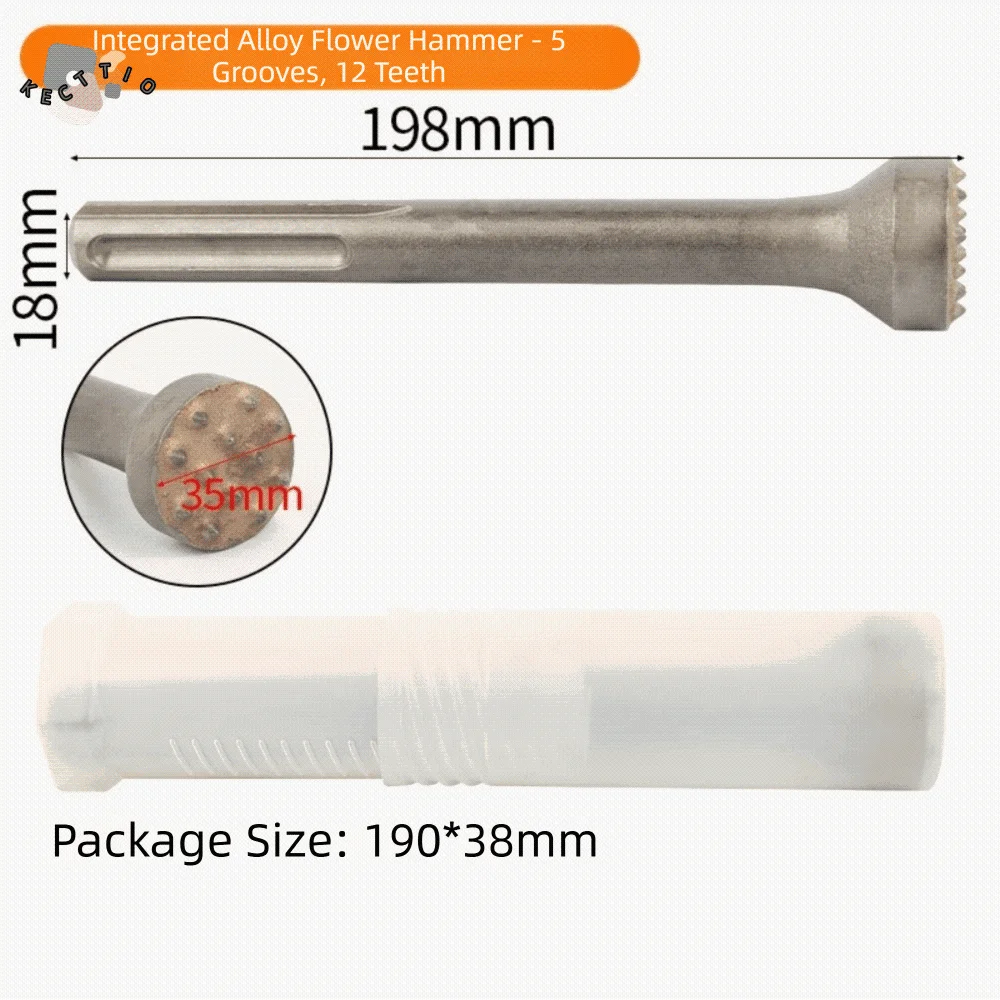 

Alloy Head Bushing Bit Surface Roughening Round Square HexagonTips Concrete Bushing Bit Multifunctional Breaker