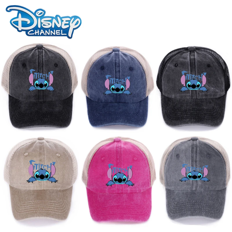 

Disney Stitch Grid Baseball Caps Cartoon Anime Figure Casual Hat Summer Breathable Outdoors Sun Hats Adjustable Peaked Cap Gifts