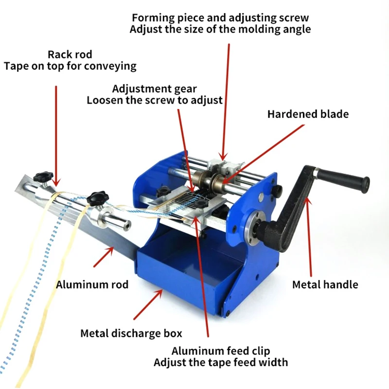 U/F Type Resistor Axial Lead Bend Cut & Form Machine Hand Crank Resistance Forming Manual U/F Type Bend Molding Machine