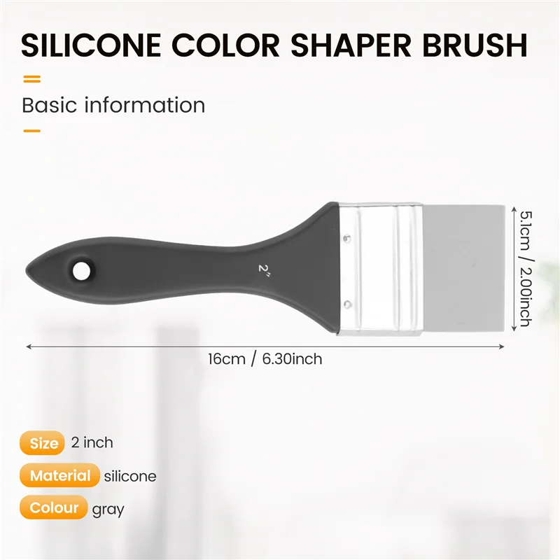 PORK-Силиконовая кисть для формирования цвета, широкая твердая плоская силиконовая кисть для рисования, гибкий инструмент для рисования на акриловой и водной основе