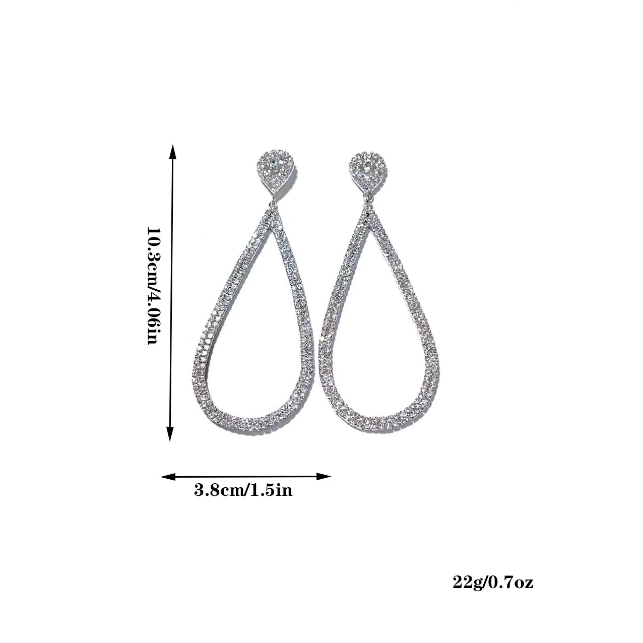 أقراط جديدة على شكل قطرة ماء مجوفة أوروبية وأمريكية متعددة الاستخدامات أقراط هندسية من حجر الراين للولائم النسائية وp
