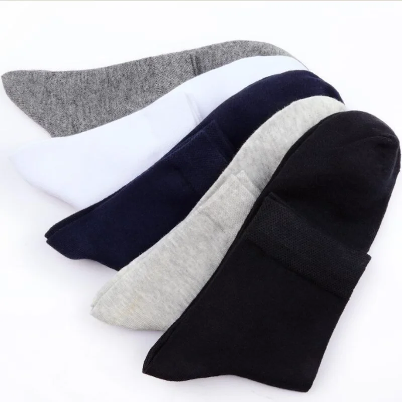 High Quality Men‘s Socks Cotton Casual Business Middle Black Breathable Male Crew Socks Dress Gifts Socks 5 Pairs Size38-45