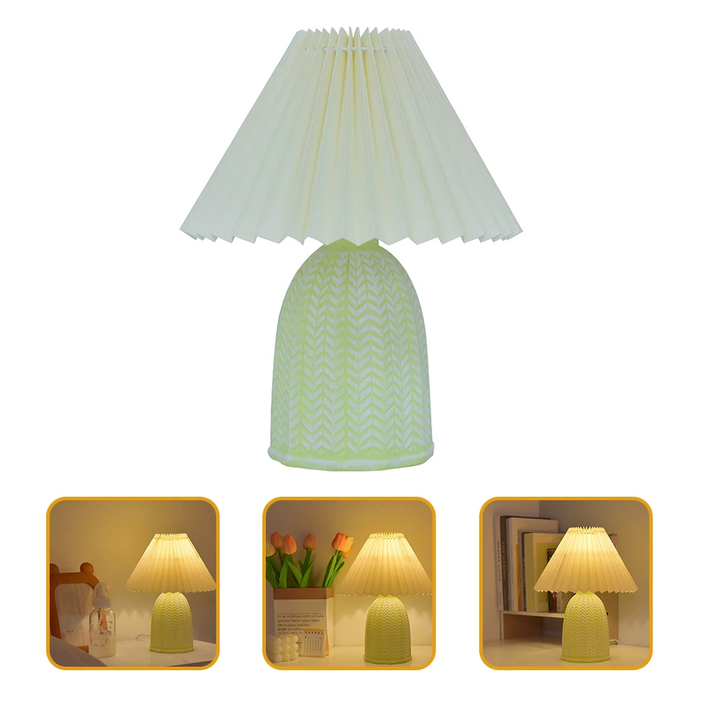 

Nordic Ceramic Table Lamp Brightness Eye Care Night Light Desk Lamps Office Baby Room Bedroom Fabric Bedside Led Reading Nursery